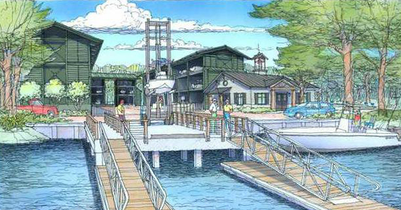 A rendering of a propsed marina 