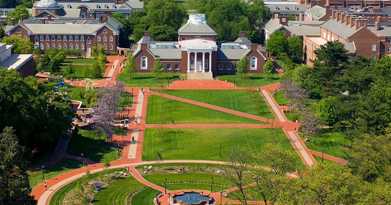 aerial image of campus 