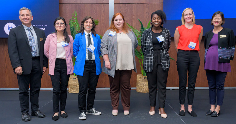 Five doctoral students took the stage at the fall 2023 Spark! Symposium to tell the stories of their research to a diverse audience. Five doctoral students took the stage at the fall 2023 Spark! Symposium to tell the stories of their research to a diverse audience.