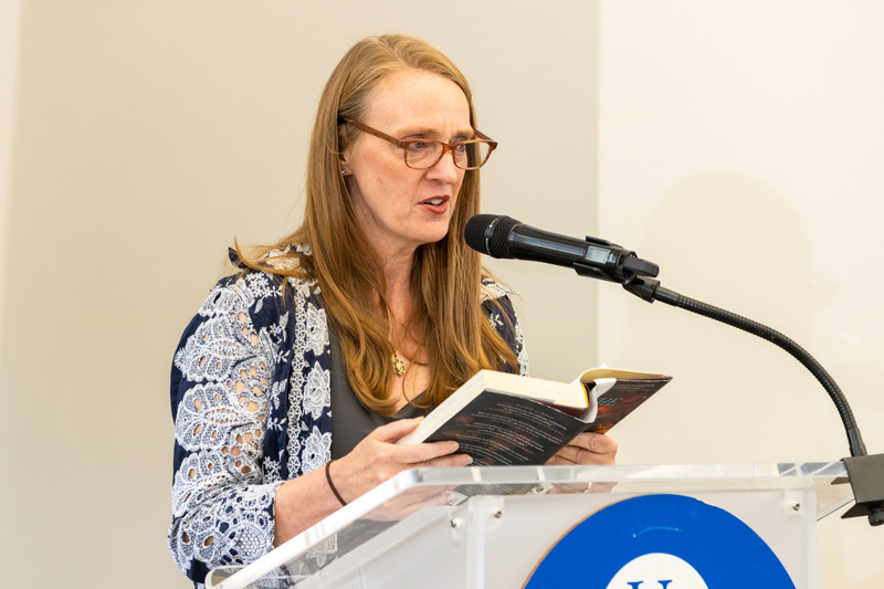 UD alumna and novelist Julie Carrick Dalton reads from her latest novel, “The Last Beekeeper.”