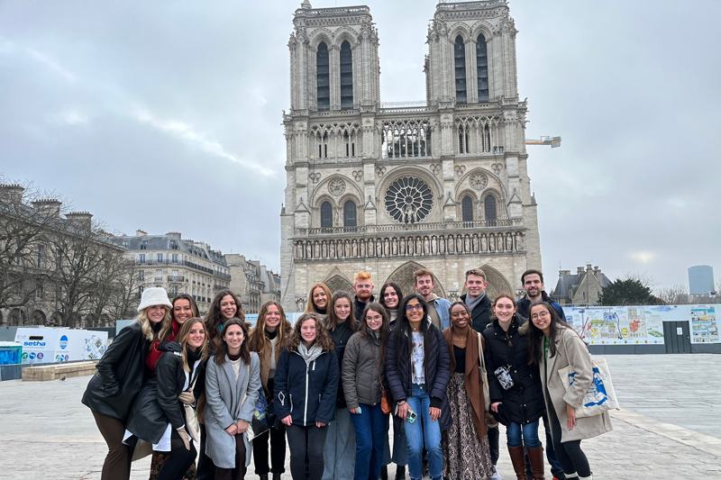 Outside of the labs and classrooms, Shah and his students make time to soak in the customs and culture, taking trips to places like Notre Dame Outside of the labs and classrooms, Shah and his students make time to soak in the customs and culture, taking trips to places like Notre Dame