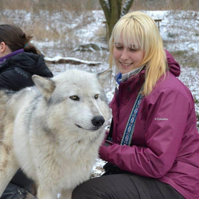 Lizzy Baxter made her first professional foray abroad in 2014 with the Wolf Science Center in Austria.