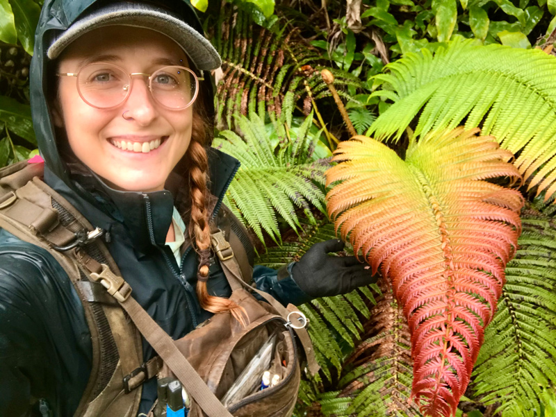 During her time in the mountains, Lizzy Baxter fell in love with Hawai’i’s native plants like the rainbow ama’u fern.