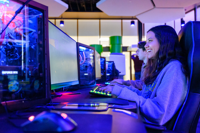 The University of Delaware’s ESports Arena invited students to play games that participants had submitted during UD’s inaugural climate-themed video game jam.