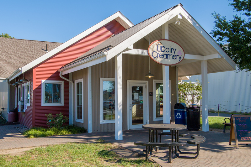 Udairy shop Exterior of UDairy Creamery.