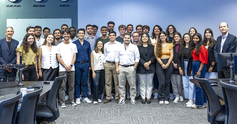 From June 11-21, the University of Delaware’s building Alfred Lerner College of Business and Economics hosted about 30 master of finance students from the University Institute of Lisbon (ISCTE), who came to learn about stock trading and get a first-hand taste of the United States financial system.