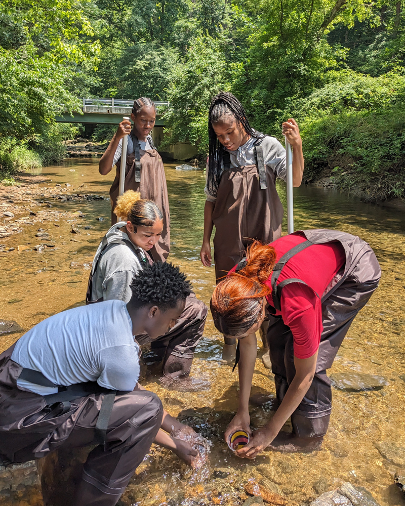The Nature Conservancy hosts the Green Jobs Program at the First State National Historical Park to get hands-on experience in water quality sampling.