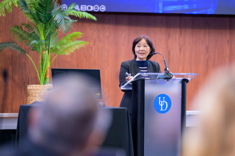 Cathy Wu, Unidel Edward G. Jefferson Chair in Engineering and Computer Science and director of the Data Science Institute, presents on artificial intelligence, health equity and financial technology.