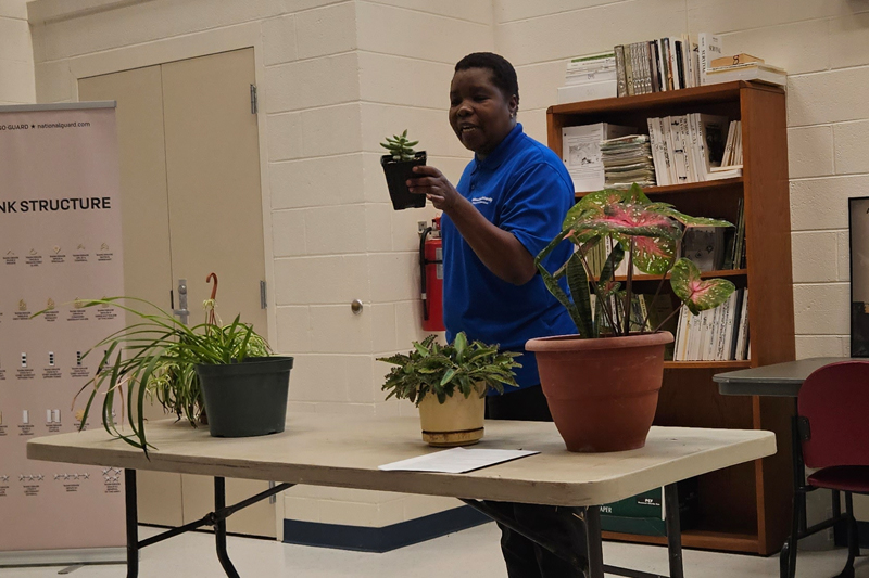 Rose Ogutu, horticulture extension specialist at Delaware State University, teaches a session on plant propagation.