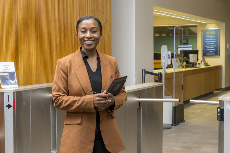 Electrical engineer Joy Dufitumukiza began an exciting new chapter as a Blue Hen by earning a project management certificate through UD PCS. One of her current projects includes the Morris Library, where she is working on a new turnstile installation.