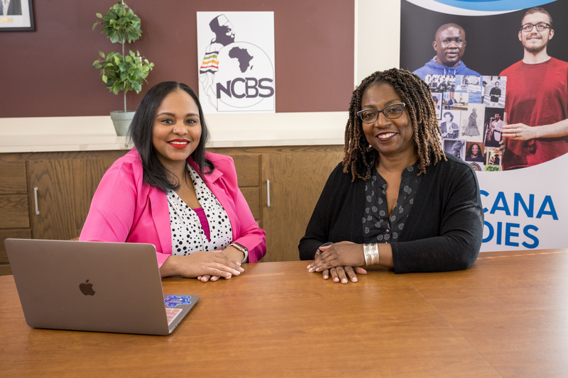 Africana Studies Assistant Professor Alicia Fontnette (left) and Kimberly Blockett, chair of the Department of Africana Studies.