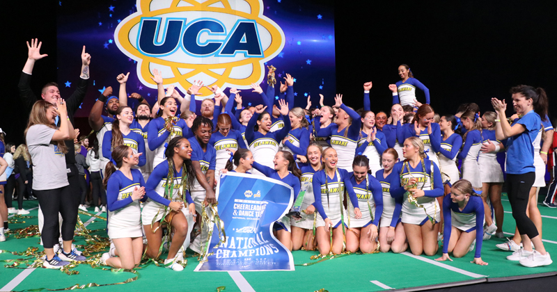 Cheer won its sixth-straight small coed gameday national title. Cheer won its sixth-straight small coed gameday national title.
