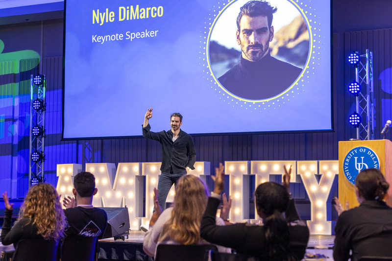 Deaf model, actor and activist Nyle DiMarco stepped in as keynote speaker for the Amplify Leadership Conference on Saturday, March 2. Using American Sign Language (ASL) and the use of an interpreter, he encouraged students to follow their passion into a career. Deaf model, actor and activist Nyle DiMarco stepped in as keynote speaker for the Amplify Leadership Conference on Saturday, March 2. Using American Sign Language (ASL) and the use of an interpreter, he encouraged students to follow their passion into a career.