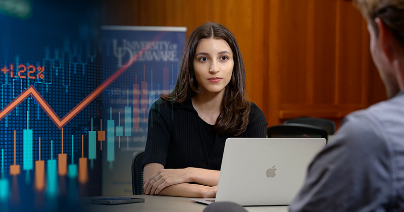 Antonia Vázquez is surveying more than 400 undergraduates from an introductory macroeconomics course at UD to explore how gender influences students’ sense of belonging and academic confidence.