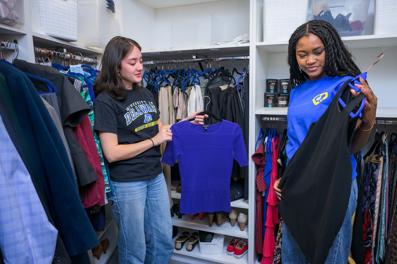 Students shop at the Clothing Coop