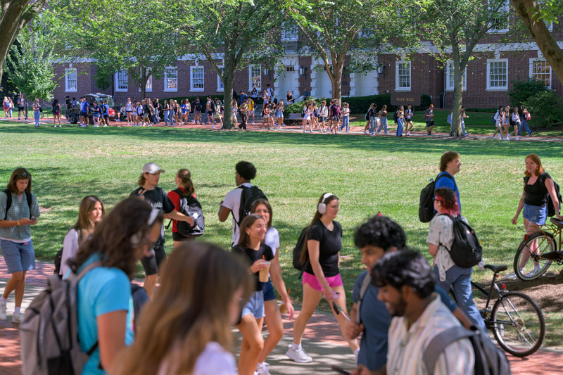 University of Delaware students make their way to class on Tuesday, Aug. 26, officially kicking off the 2025-2026 academic year. University of Delaware students make their way to class on Tuesday, Aug. 26, officially kicking off the 2025-2026 academic year.