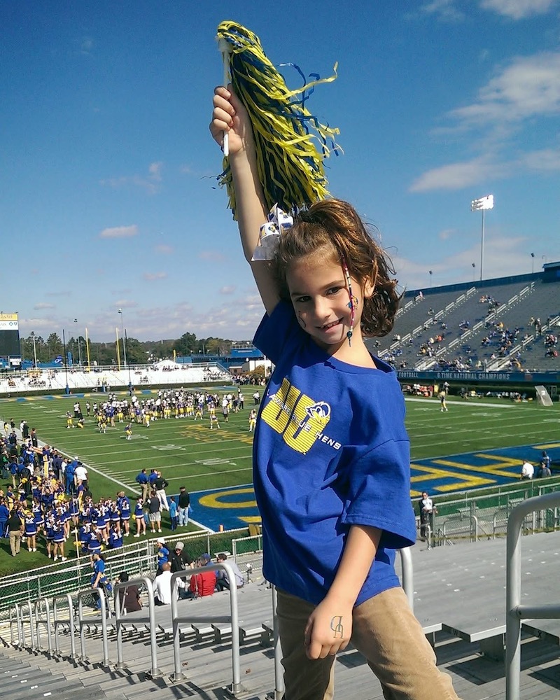 Gabrielle Rappaport, whose mom is a UD alumna, grew up attending UD football games.