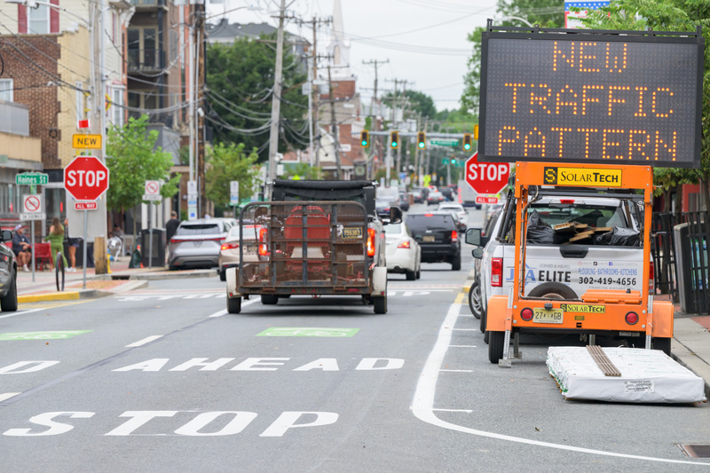 This summer, the City of Newark approved the implementation of several short-term improvements that will create a safer experience on Main Street for pedestrians and motorists alike. These measures were installed in August, prior to the start of UD’s 2025-26 academic year. This summer, the City of Newark approved the implementation of several short-term improvements that will create a safer experience on Main Street for pedestrians and motorists alike. These measures were installed in August, prior to the start of UD’s 2025-26 academic year.