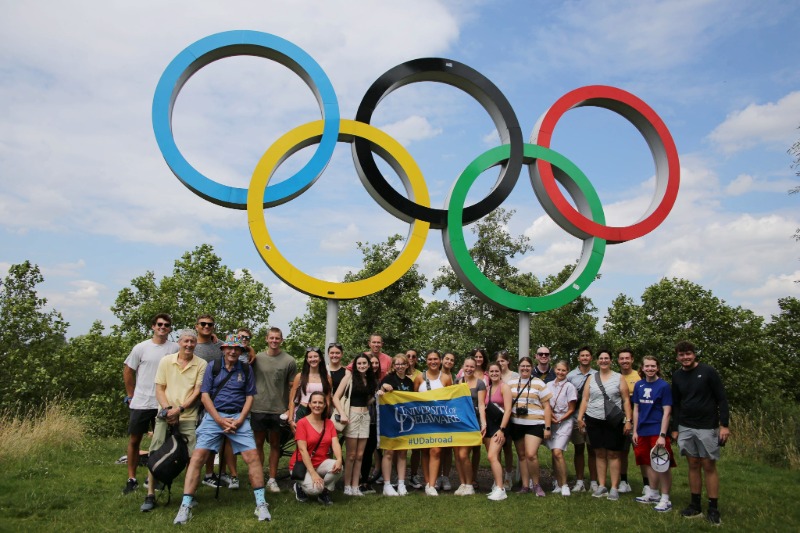 Professors Steve Goodwin and Jennifer Thorpe were honored with the Study Abroad Faculty Director of the Year Awards last spring. In the most recent Health Behavior and Nutrition Science study abroad program, they took students to watch the Olympic and World Cup games in western Europe to truly immerse students into the competitive sport culture of the international community. 