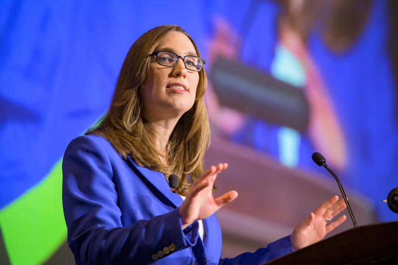 Delaware Congresswoman Sarah McBride discussed hope and coalition building as tools to fight threats to democracy as the speaker at the annual James R. Soles Lecture on the Constitution and Citizenship on Dec. 5. 