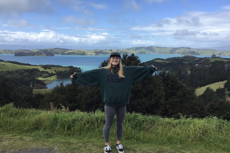 Leah Marsh, in 2019, enjoying her UD World Scholars experience on Waiheke Island. 