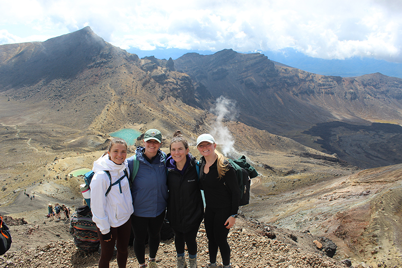 UD students (left to right) Emma Preede, Kelly Paris, Maira Mayers and Sierra Matyi hiked 13 miles the Tongariro Alpine Crossing, also known as Mount Doom from the popular “Lord of the Rings” series. UD students (left to right) Emma Preede, Kelly Paris, Maira Mayers and Sierra Matyi hiked 13 miles the Tongariro Alpine Crossing, also known as Mount Doom from the popular “Lord of the Rings” series.