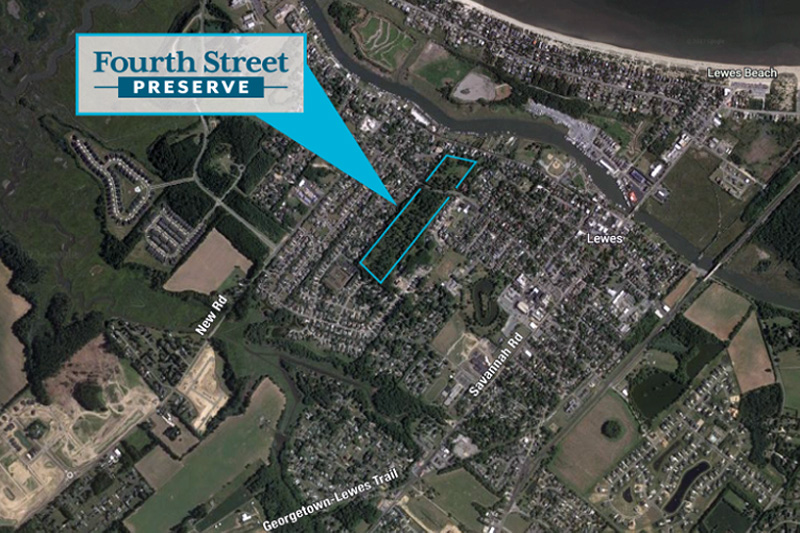 This map shows the location of the Fourth Street Preserve project and the boundaries of the 30-acre property. 
