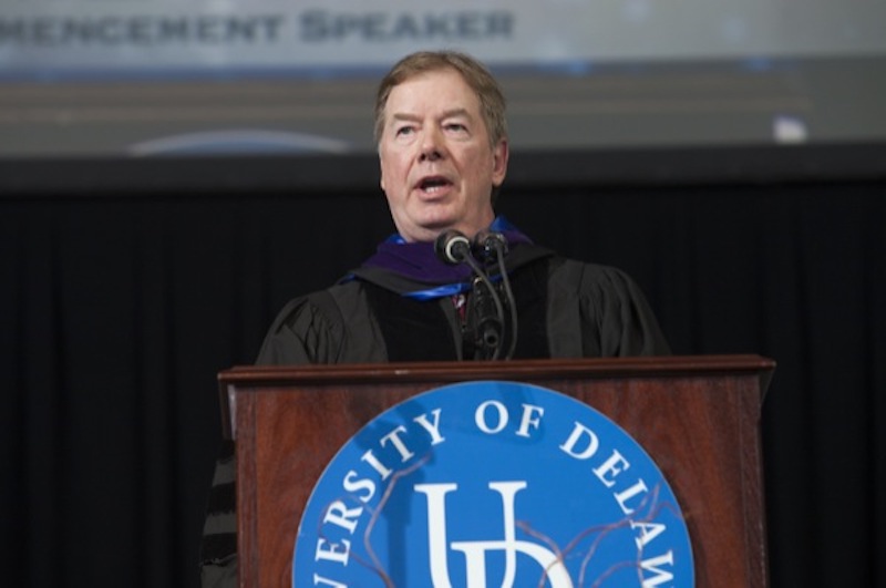 UD alumnus Lawrence (Larry) F. Probst III delivered the address at UD’s 2013 Winter Commencement. At the time, Probst was chair of the U.S. Olympic Committee. UD alumnus Lawrence (Larry) F. Probst III delivered the address at UD’s 2013 Winter Commencement. At the time, Probst was chair of the U.S. Olympic Committee.