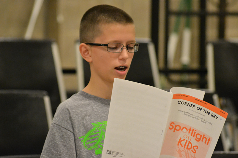 Tanya Gallagher’s three children build their musicianship with CMS classes, including son Joel, singing here with the Gold Voices choir.