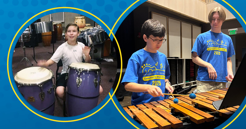 Junior Brandon Leonhard began percussion lessons with CMS as an elementary school student, and this summer he taught Jazz Band camp.