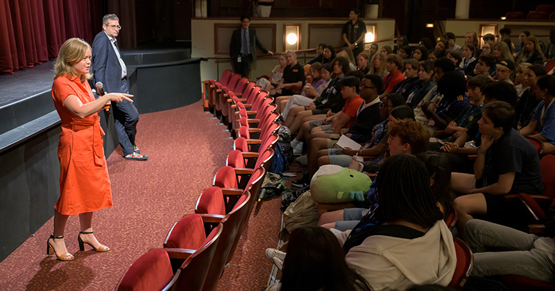 Delaware's top leaders engage with future changemakers at the Thompson Theater, located in UD's Roselle Center for the Arts, during the Governor's School for Excellence. Delaware's top leaders engage with future changemakers at the Thompson Theater, located in UD's Roselle Center for the Arts, during the Governor's School for Excellence.