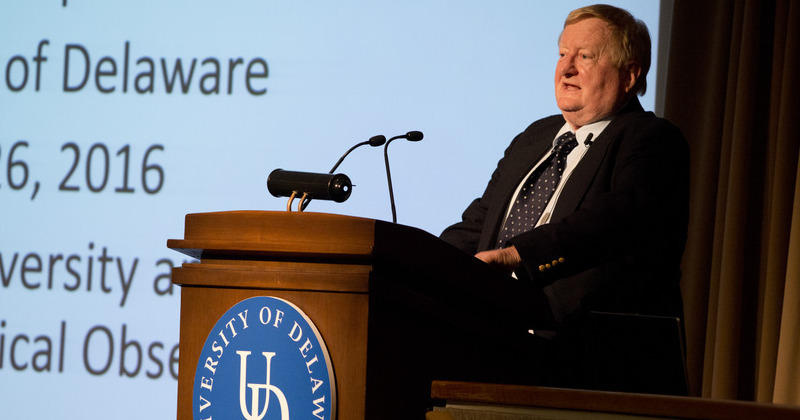 Harry Shipman delivers Harcourt C. (Ace) Vernon Memorial Lecture in Clayton Hall Harry Shipman delivers Harcourt C. (Ace) Vernon Memorial Lecture in Clayton Hall