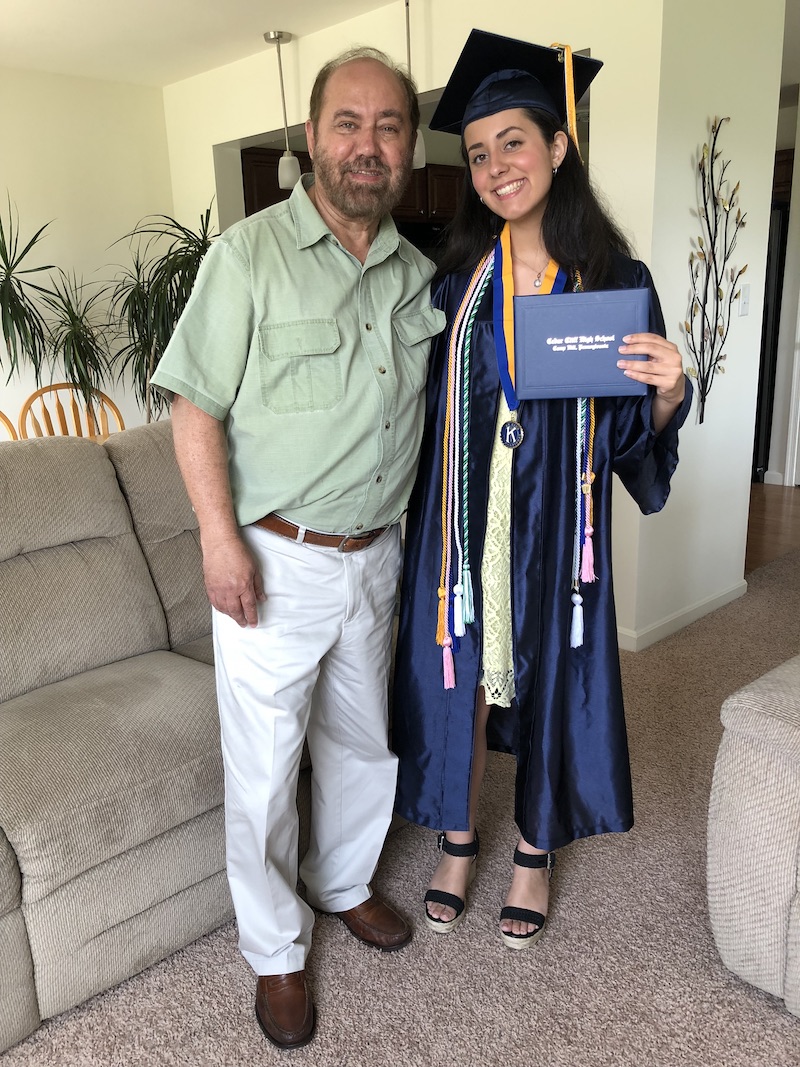 Marina and her father, Silvio Vasconcelos, at Cedar Cliff High School graduation in 2018. Marina and her father, Silvio Vasconcelos, at Cedar Cliff High School graduation in 2018.