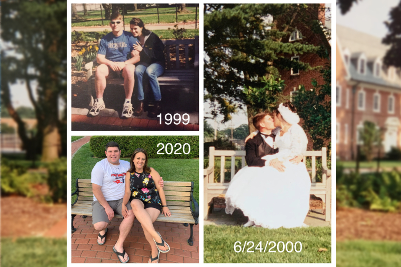 Cobb and her husband, Goodwin K. Cobb IV, throughout the years on UD’s campus. Cobb and her husband, Goodwin K. Cobb IV, throughout the years on UD’s campus.
