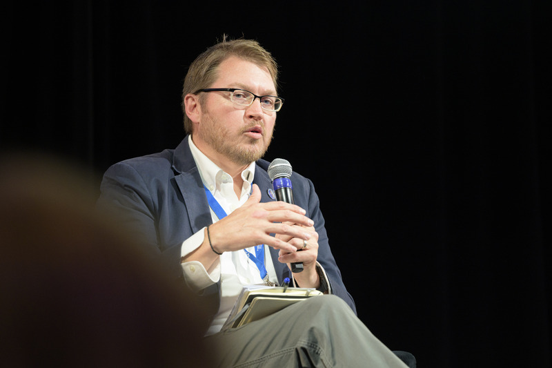 Tim Shaffer, Stavros Niarchos Foundation (SNF) Chair of Civil Discourse and director of the SNF Ithaca Initiative, called the theme for the 2025 summit, “Thriving in a Toxic Environment,” an opportunity to lead critical conversations around four key areas: misinformation and media literacy; meeting people where they are; local journalism and democratic infrastructure; and media as a public good. Tim Shaffer, Stavros Niarchos Foundation (SNF) Chair of Civil Discourse and director of the SNF Ithaca Initiative, called the theme for the 2025 summit, “Thriving in a Toxic Environment,” an opportunity to lead critical conversations around four key areas: misinformation and media literacy; meeting people where they are; local journalism and democratic infrastructure; and media as a public good.