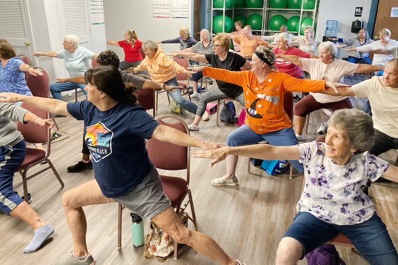 Grants from the Delaware Division of Services for Aging and Adults with Physical Disabilities supported healthy aging classes like this chair yoga session at the Weston Senior Center. Grants from the Delaware Division of Services for Aging and Adults with Physical Disabilities supported healthy aging classes like this chair yoga session at the Weston Senior Center.