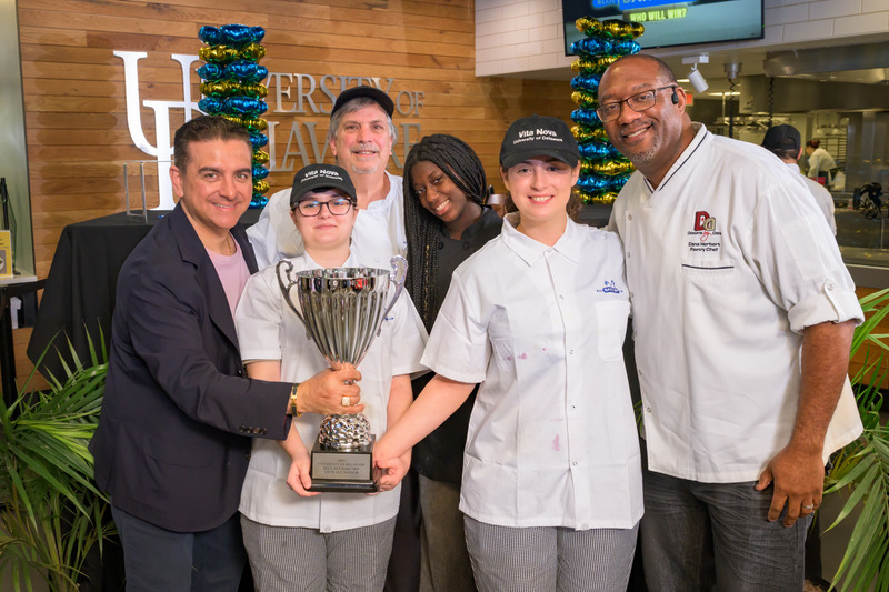 Chef Carl Zampini’s lemon berry pavlova won first place at the Blue Hen Bake Off. The contest was judged by Cake Boss Buddy Valastro and Dana Herbert of Desserts by Dana. Chef Carl Zampini’s lemon berry pavlova won first place at the Blue Hen Bake Off. The contest was judged by Cake Boss Buddy Valastro and Dana Herbert of Desserts by Dana.