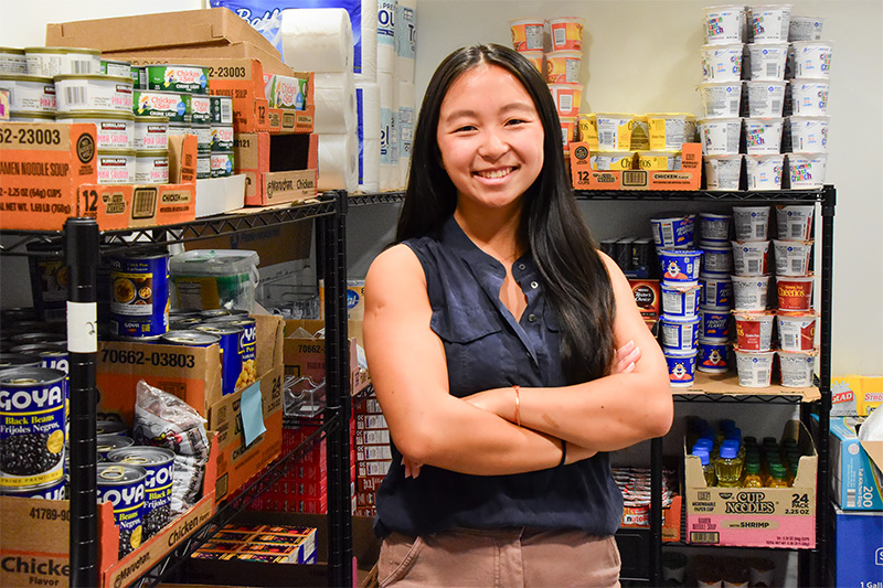Evyn Appel, a senior honors sustainable food systems major, works to understand issues in the food system through her research on the stigma surrounding food insecurity and food pantries, investigating how, or if, federal nutrition assistance and emergency food programs are working to combat stigma. Evyn Appel, a senior honors sustainable food systems major, works to understand issues in the food system through her research on the stigma surrounding food insecurity and food pantries, investigating how, or if, federal nutrition assistance and emergency food programs are working to combat stigma.