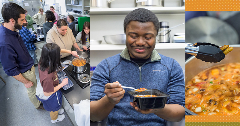 In the course Insects as Food, University of Delaware students have learned about incorporating insects into the food system. In the course Insects as Food, University of Delaware students have learned about incorporating insects into the food system.