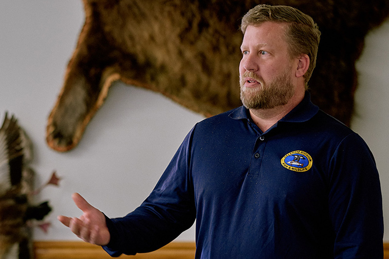 University of Delaware alumnus Joe Rogerson is the wildlife section administrator for the Delaware Department of Natural Resources and Environmental Control (DNREC) Division of Fish and Wildlife. Rogerson works with state and federal partners to conserve 689 vulnerable species including the Delmarva fox squirrel. University of Delaware alumnus Joe Rogerson is the wildlife section administrator for the Delaware Department of Natural Resources and Environmental Control (DNREC) Division of Fish and Wildlife. Rogerson works with state and federal partners to conserve 689 vulnerable species including the Delmarva fox squirrel.