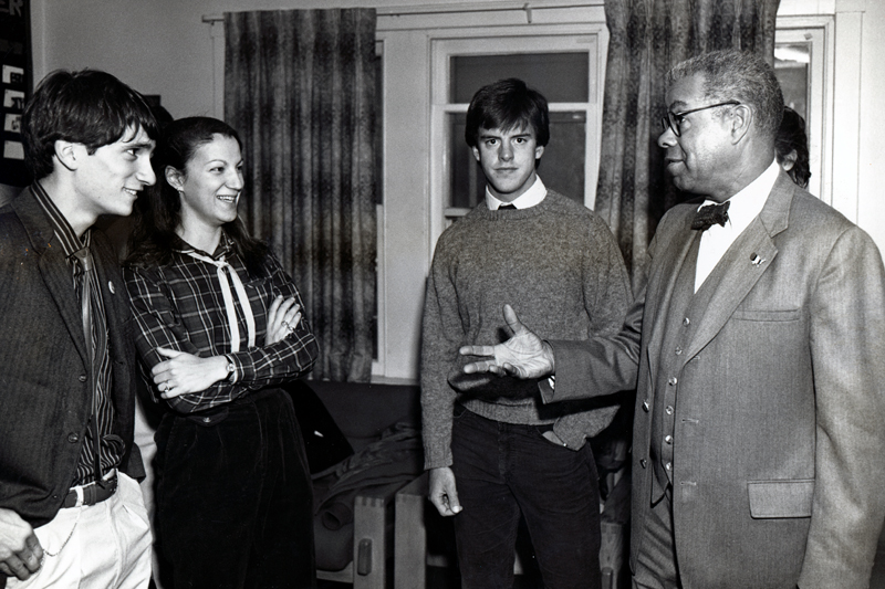 Chuck Stone with students Chuck Stone with students