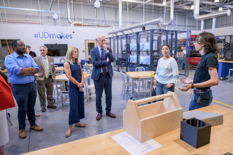 Newcastle University leadership visited College of Engineering facilities as part of their visit to UD last month. Engineering majors now have the opportunity to enroll in the UD World Scholars program, where they will spend the first semester of their first year at Newcastle University pursuing major and College requirements. Newcastle University leadership visited College of Engineering facilities as part of their visit to UD last month. Engineering majors now have the opportunity to enroll in the UD World Scholars program, where they will spend the first semester of their first year at Newcastle University pursuing major and College requirements.