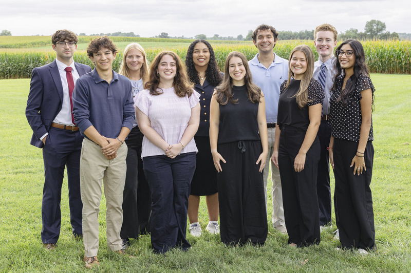 The 2025-2026 SNF Ithaca Student Leaders, pictured from left to right: James Ziereis, Pablo Charriez, Lauren Boyd, Charlotte McQuillan, Sophie Douglas, Danielle Blachar, Ryan Lange, Adrianna Mazzio, Oliver Stockman and Suhani Mehta.