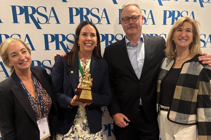 Leong and business partners at HUNTER at the PRSA award ceremony. From left, Samara Mormar, Leong, Jon Lyon and DeMaria.
