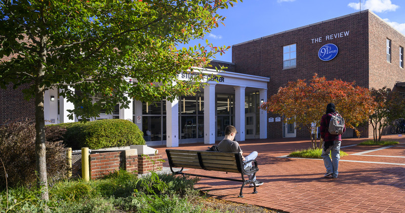 Perkins Student Center in the fall