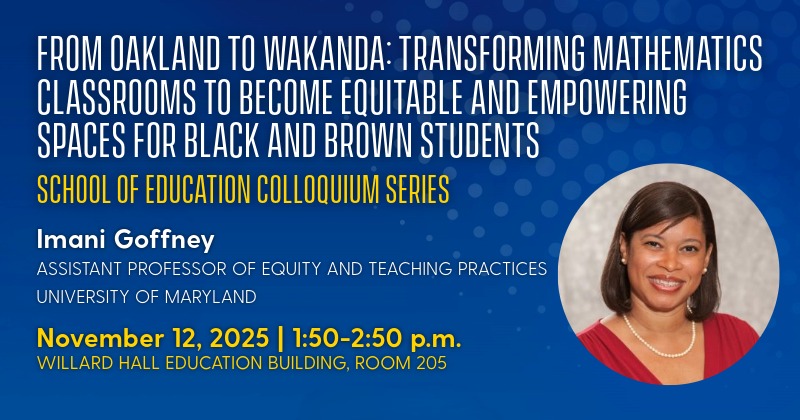 Graphic advertising Imani Goffney's colloquium presentation.