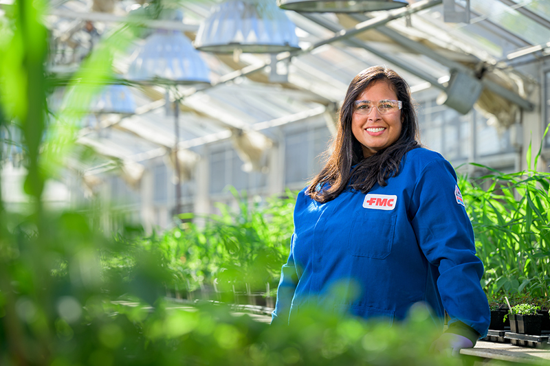 University of Delaware College of Agriculture and Natural Resources alumna Tiffany Carro leads a multi-disciplinary international team responsible for human health sciences and environmental sciences disciplines in the development and defense of FMC Corporation's agricultural assets.