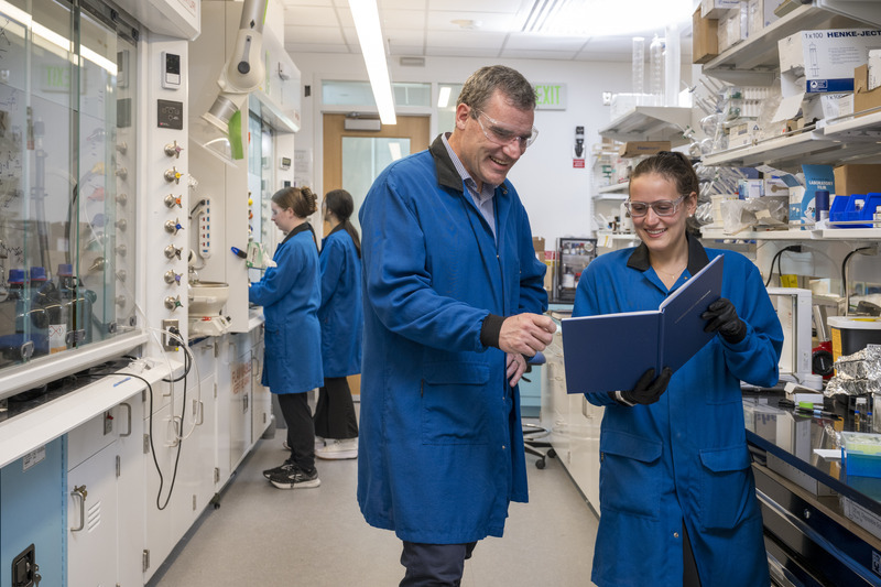 University of Delaware’s Joe Fox, professor of chemistry and biochemistry, leads the Center of Biomedical Research Excellence (COBRE) on Discovery of Chemical Probes and Therapeutic Leads. The center has received $6 million in renewal funding to continue research aimed at new ways to study and treat disease. University of Delaware’s Joe Fox, professor of chemistry and biochemistry, leads the Center of Biomedical Research Excellence (COBRE) on Discovery of Chemical Probes and Therapeutic Leads. The center has received $6 million in renewal funding to continue research aimed at new ways to study and treat disease.