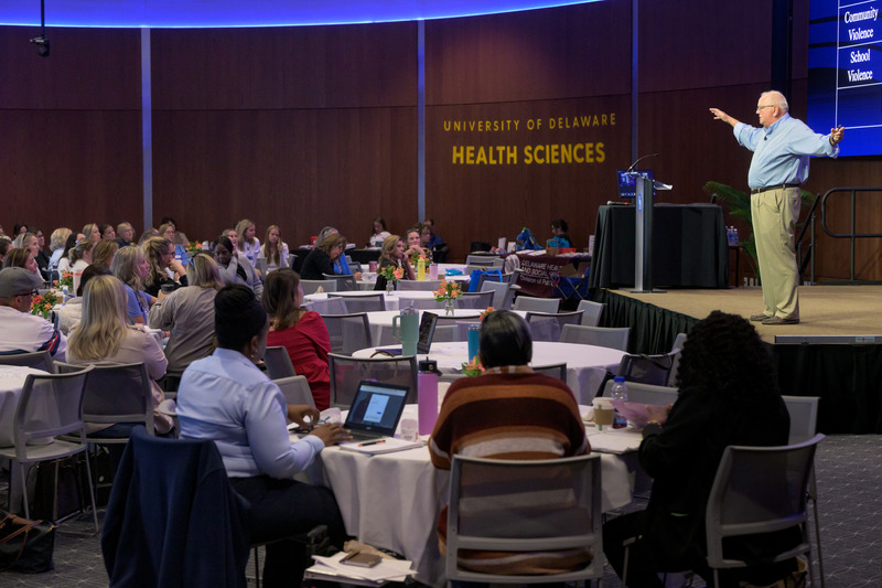 Recognizing a need, UD has started holding professional development opportunities for Delaware school nurses. In its third year, the program held on Oct. 10, brought together 300 nurses in-person on STAR Campus and online, to hear from keynote speakers and discuss the mental health crisis taking hold in schools.   Recognizing a need, UD has started holding professional development opportunities for Delaware school nurses. In its third year, the program held on Oct. 10, brought together 300 nurses in-person on STAR Campus and online, to hear from keynote speakers and discuss the mental health crisis taking hold in schools.