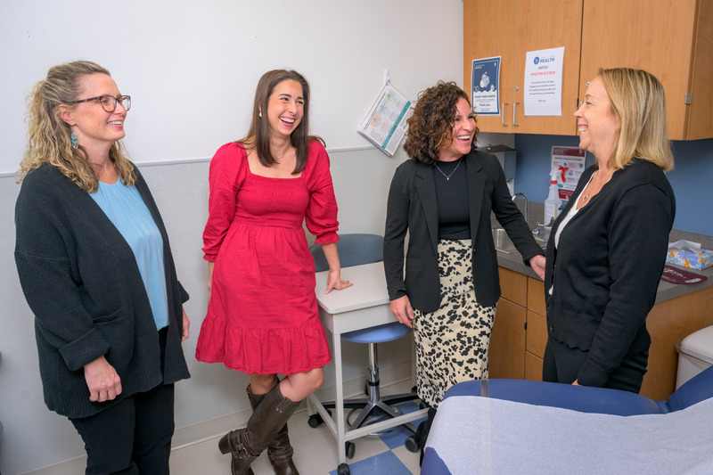 (Left to right) Mary Stuart, school nurse at Mariner Middle School in the Cape Henlopen School District; Lauren Covington, assistant professor of nursing at UD; Mandy Pennington, supervisor of health services for the Red Clay Consolidated School District; and Denise Buffin, president of the Delaware School Nurse Association and school nurse at Mt. Pleasant Elementary in the Brandywine School District, are all part of the School Health Initiative for Engagement, Leadership/Learning in Delaware (SHIELD), a working group of school nurses started at UD and led by Covington.  (Left to right) Mary Stuart, school nurse at Mariner Middle School in the Cape Henlopen School District; Lauren Covington, assistant professor of nursing at UD; Mandy Pennington, supervisor of health services for the Red Clay Consolidated School District; and Denise Buffin, president of the Delaware School Nurse Association and school nurse at Mt. Pleasant Elementary in the Brandywine School District, are all part of the School Health Initiative for Engagement, Leadership/Learning in Delaware (SHIELD), a working group of school nurses started at UD and led by Covington.